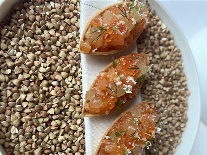 sea trout amuse bouche